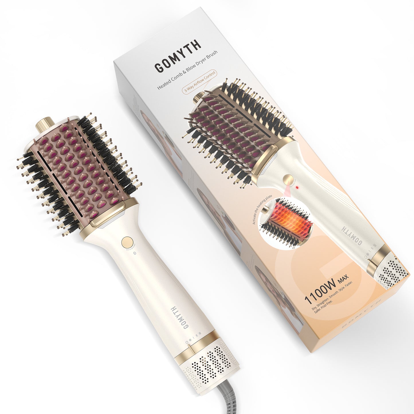 GOMYTH V1 Heated Comb & Blow Dryer Brush