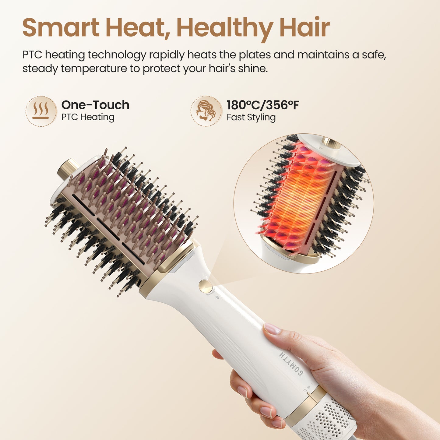 GOMYTH V1 Heated Comb & Blow Dryer Brush
